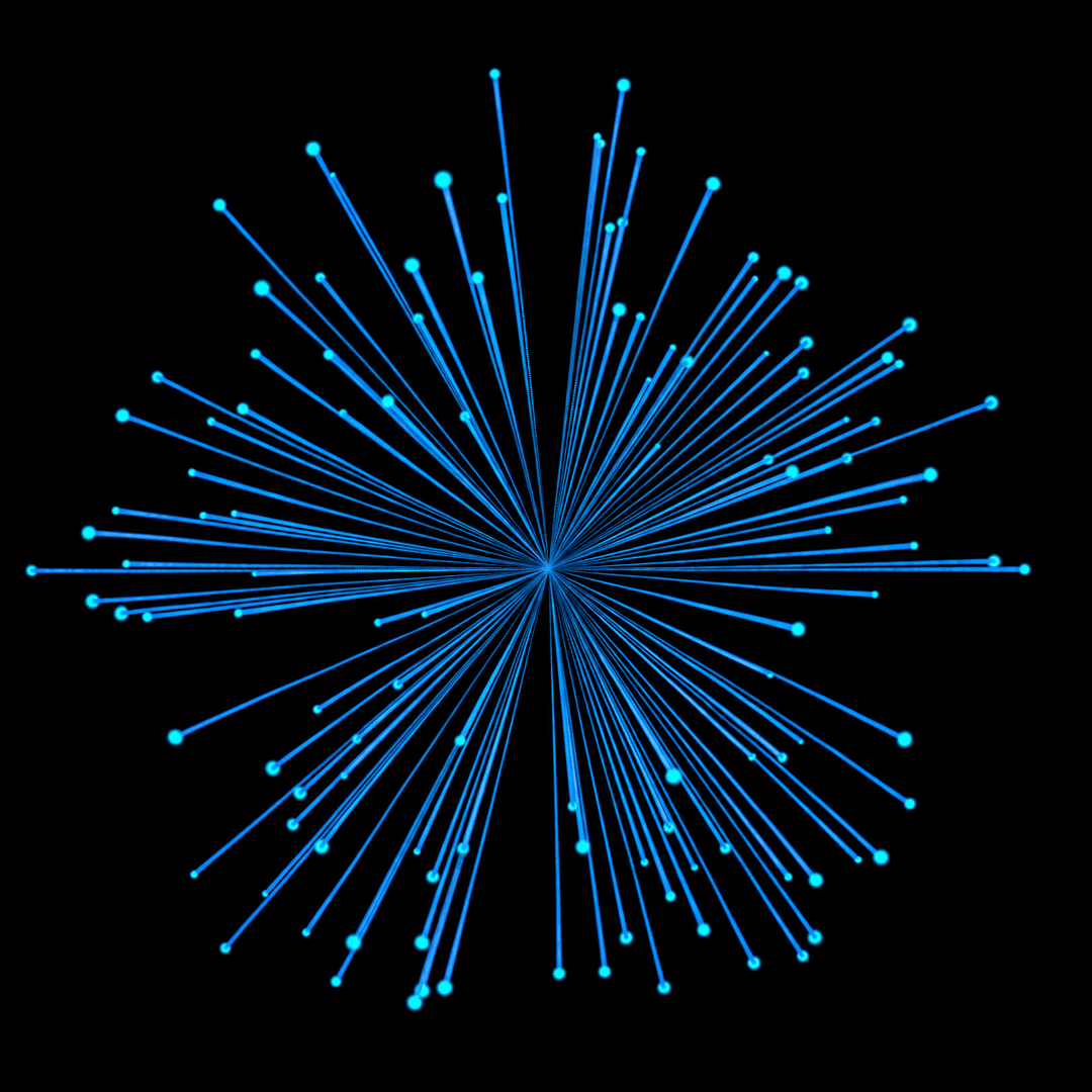 Delta Quantum logo: a cyan core with thin blue radial lines ending in nodes